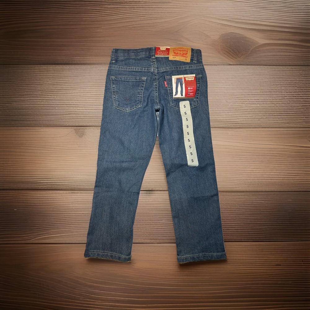 Levi's 511 Slim Flex Stretch Boys Jeans Size 5 Medium Wash Straight Leg NWT